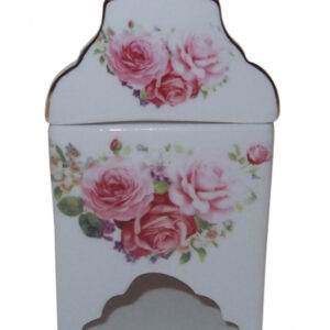 French Country Lovely Teapot PINK ROSE TEABAG HOLDER with Gift box New