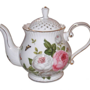 French Country Lovely Teapot BUTTERFLY ROSE China Tea Pot with Giftbox New