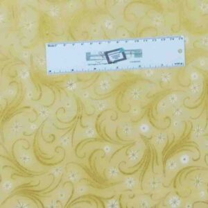 Patchwork Quilting Sewing Fabric GOLD METALLIC SWIRLS 50x55cm FQ New Material