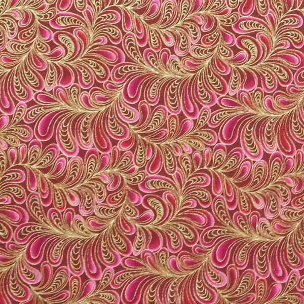 Patchwork Quilting Sewing Fabric CATITUDE Metallic PINK Swirls 50x55cm FQ New