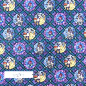 Patchwork Quilting Sewing Fabric BEAUTY AND THE BEAST WINDOWS 50x55cm FQ New