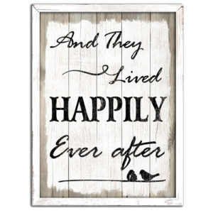 Country Sign Vintage Inspired Wall Art THEY LIVED HAPPILY EVER AFTER Plaque New