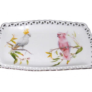 French Country Chic Kitchen Elegant Plate AUSTRALIAN COCKATOO Serving Tray New