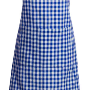 French Country Styled Gingham Check Kitchen Apron BLUE Full Adult Size New