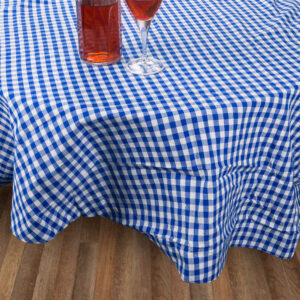 Country Kitchen Table Cloth BLUE GINGHAM Tablecloth 180cm Round