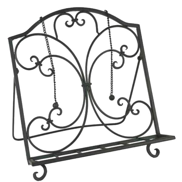French Country Vintage Kitchen Wrought Iron DARK Recipe Book Holder New