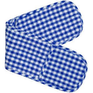 Gingham Check Kitchen Double Oven Gloves BLUE CHECK Pot Holder Mitts New