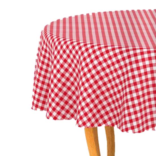 Country Kitchen Table Cloth Red Gingham, Round Gingham Tablecloths Red