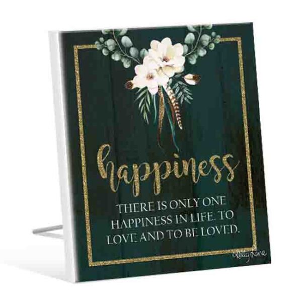 French Country Vintage Wooden BOHO LUXE HAPPINESS IN LIFE Sign New