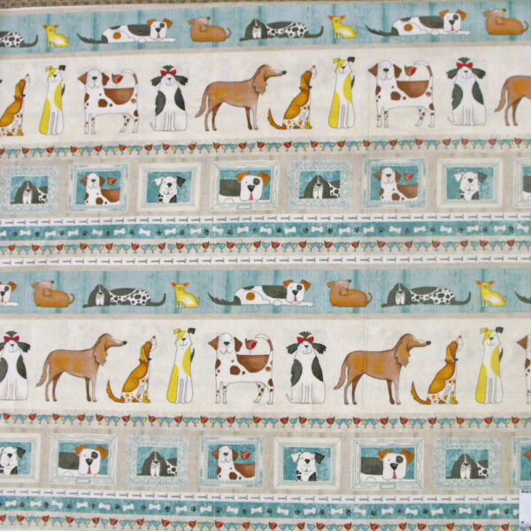 Patchwork Quilting Sewing Fabric WOOF DOGS Border Material 50x55cm FQ New