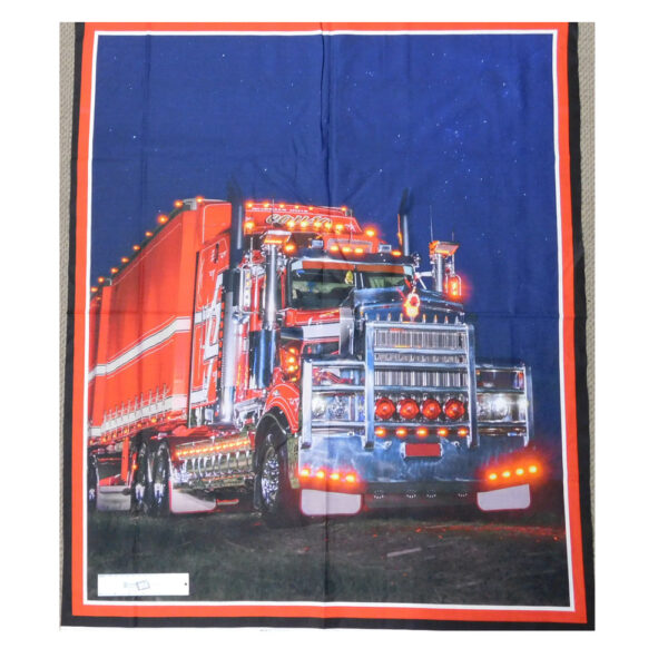 Patchwork Quilting Sewing Fabric BIG RIGS RED TRUCK Panel 90x110cm Material New