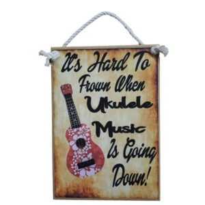 Country Printed Quality Wooden Sign UKULELE MUSIC GOING DOWN Funny Plaque New