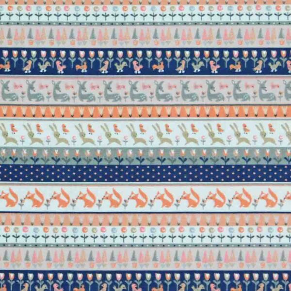 Patchwork Quilting Sewing Fabric LITTLE DEERS BORDERS MULTI 50x55cm FQ New