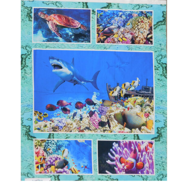 Patchwork Quilting Sewing Fabric GREAT BARRIER REEF MIXED Panel 60x110cm New