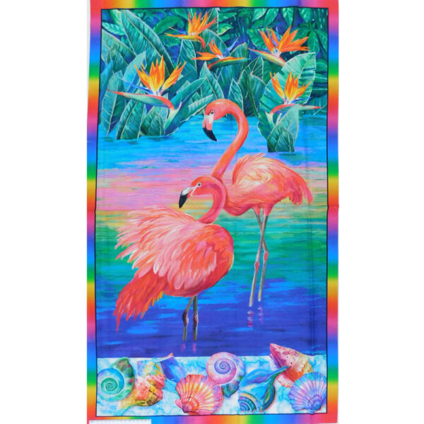 Patchwork Quilting Sewing Fabric FABULOUS FLAMINGOES Panel 67x110cm New
