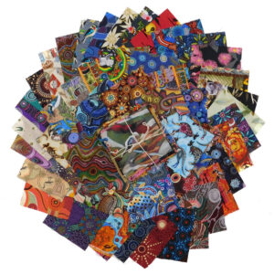 Quilting Charm Pack Patchwork Aboriginal Theme Prints 5 Inch 50 Pack