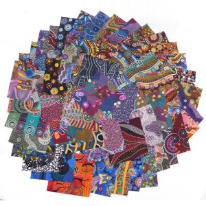 Quilting Charm Pack Patchwork Aboriginal Theme Prints (A) 5 Inch 25 Pack