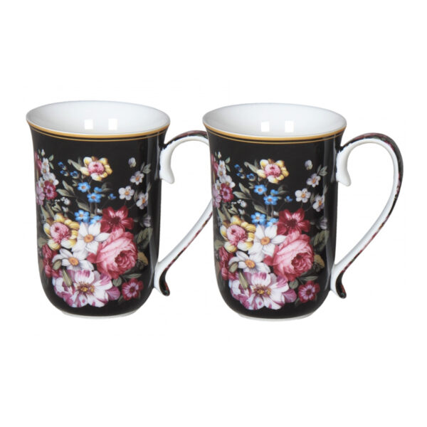 French Country Chic Kitchen 405mm Tea Coffee Mugs BOUQUET Set of 2 New