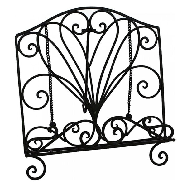 French Country Vintage Kitchen Wrought Iron CURL BLACK Recipe Book Holder New