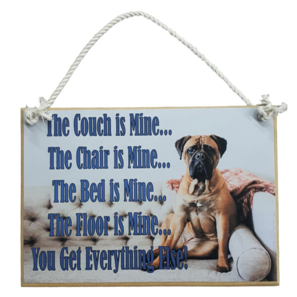 Country Printed Quality Wooden Sign DOG THE COUCH IS MINE Plaque New