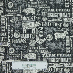 Quilting Patchwork Sewing Fabric FARM TO TABLE BLACK 50x55cm FQ Material New