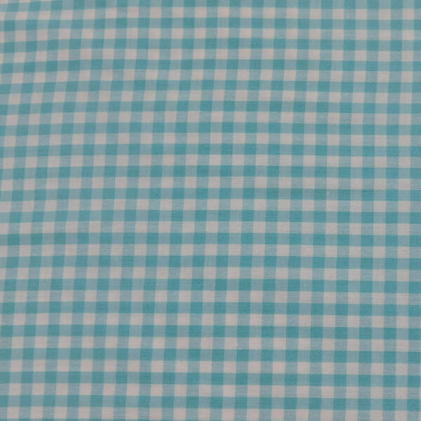 Quilting Patchwork Sewing Fabric AQUA GINGHAM CHECK 50x55cm FQ New