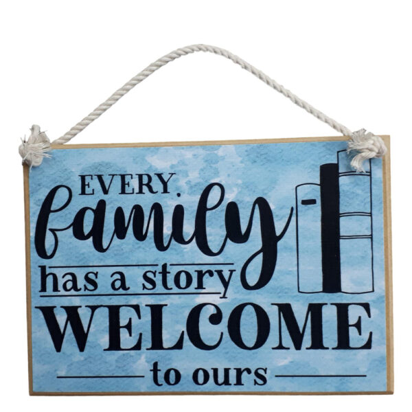 Country Printed Quality Wooden Sign OUR FAMILY STORY Plaque New