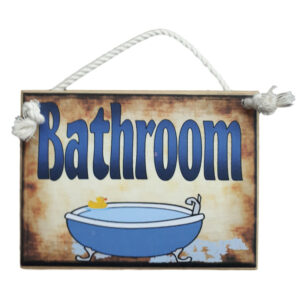 Country Printed Quality Wooden Room Door Sign BATHROOM New Plaque