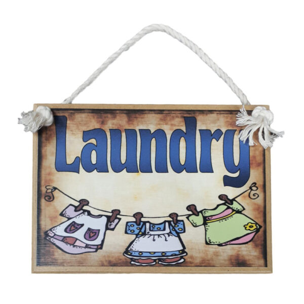 Country Printed Quality Wooden Room Door Sign LAUNDRY New Plaque