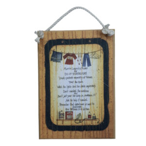 Country Printed Quality Wooden Sign MUMS LAUNDRY RULES New