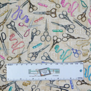 Quilting Patchwork Sewing Fabric TAILOR MADE SCISSORS 50x55cm FQ New