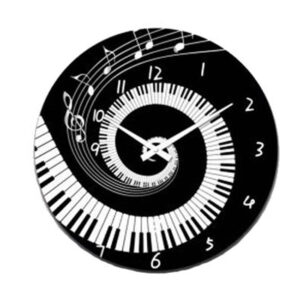 French Country Chic Retro Inspired Wall Clock 30cm PIANO MUSIC New