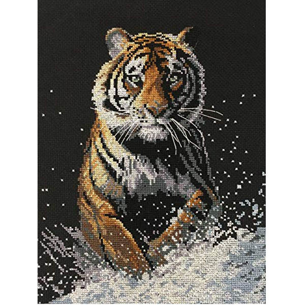 Country Threads Cross Stitch ON THE PROWL TIGER Kit New X Stitch 057135