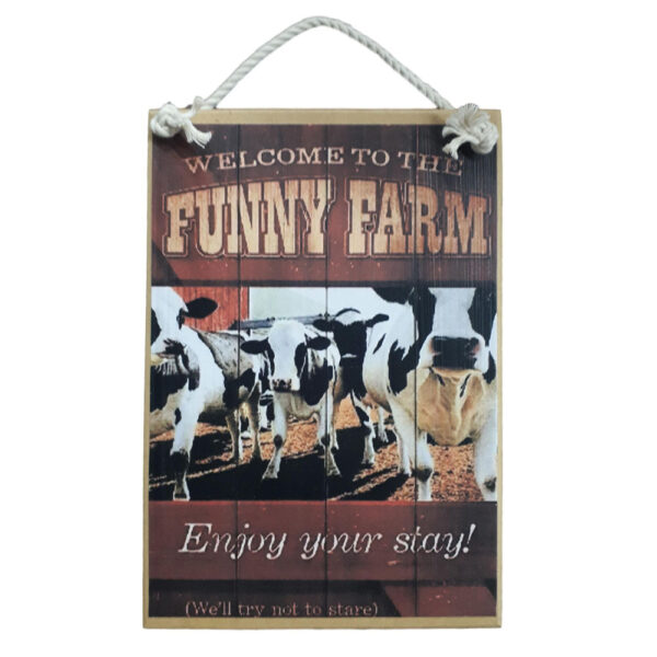 Country Printed Quality Wooden Sign Funny Farm Welcome Plaque New