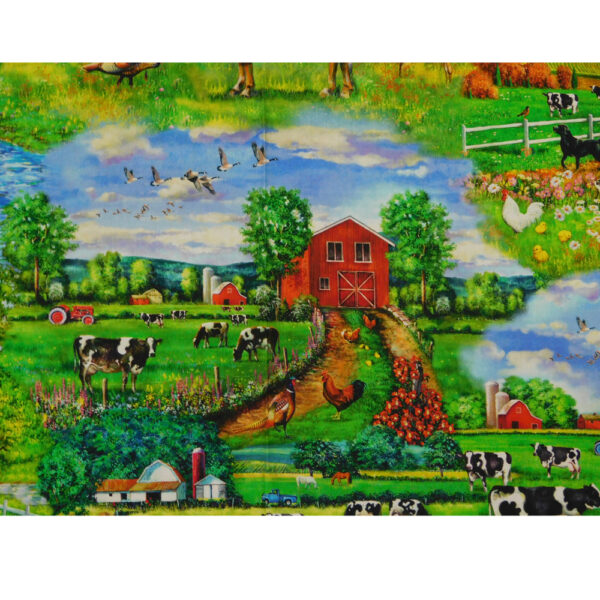 Patchwork Quilting Sewing Fabric DOWN ON THE FARM Panel 63x110cm New