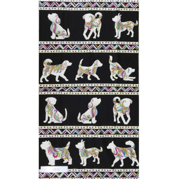 Patchwork Quilting Sewing Fabric DOG GONE IT DOGITUDE Border Panel 59x110cm New