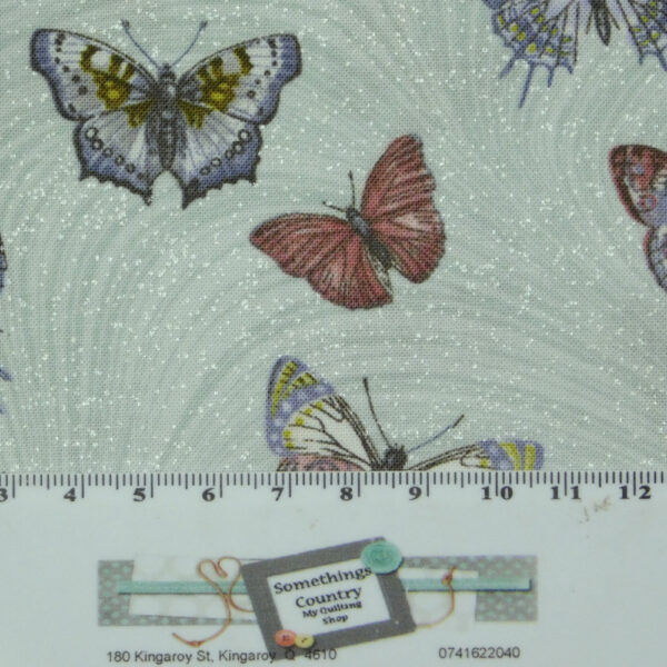 Quilting Patchwork Sewing Fabric AQUA BUTTERFLIES ALLOVER 50x55cm FQ New Material