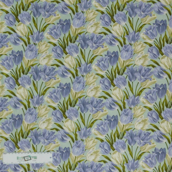Quilting Patchwork Sewing Fabric TOTALLY TULIPS PURPLE ALLOVER 50x55cm FQ New Material