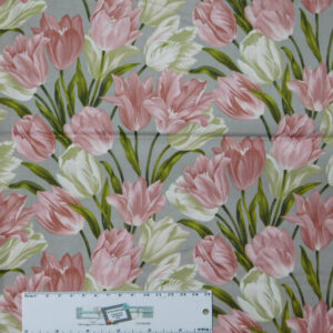 Quilting Patchwork Sewing Fabric TOTALLY TULIPS PINK ALLOVER 50x55cm FQ New Material