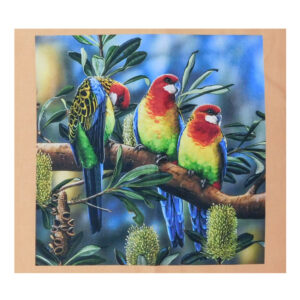Patchwork Quilting Sewing Fabric AUSSIE ROSELLA KINGFISHER WRENS Panel 41x110cm New