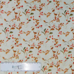 Quilting Patchwork Sewing Fabric METALLIC FLORAL LEAVES 50x55cm FQ New Material