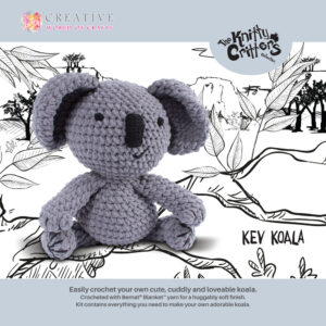 The Knitty Critters Crochet KEV KOALA Kit New Including Hook and Wool