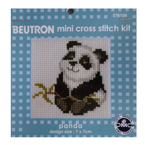 BEUTRON Cross Stitch Kit For Beginner PANDA 7x7cm 578104 New