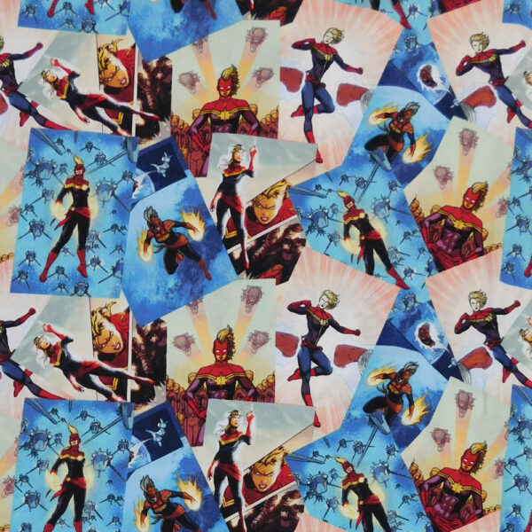 Quilting Patchwork Sewing Fabric CAPTAIN MARVEL 50x55cm FQ New Material