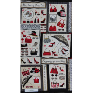 Patchwork Quilting Sewing Fabric SHOES LOVE Panel 63x110cm New Material