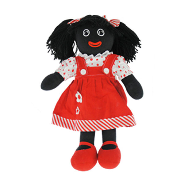 Lovely Soft Rag Doll GEORGINA Red Pinafore Dress 35cm New
