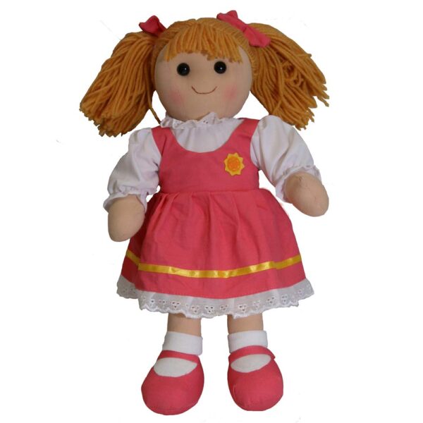 Lovely Soft Rag Doll HAZEL Pink Dress Girl Doll 35cm New