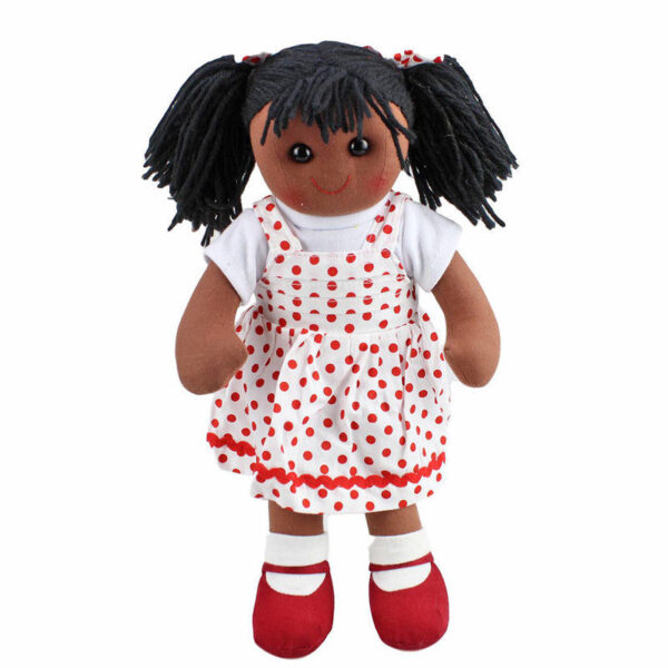 Lovely Soft Rag Doll JESSICA Red Spots Dress Girl Doll 35cm New