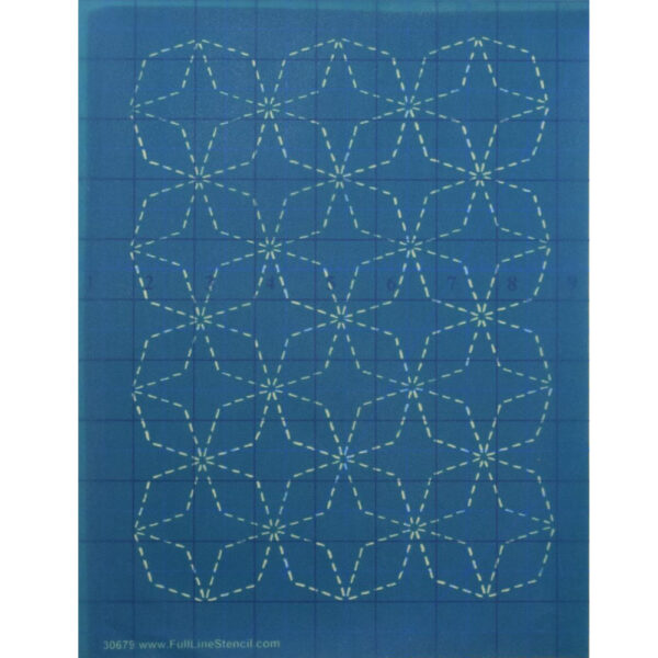 Quilting Full Line Stencil SASHIKO 7 TREASURES Reusable A4 use with Pounce