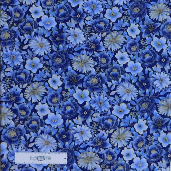 Quilting Patchwork Sewing Fabric MIDNIGHT GARDEN 50x55cm FQ New Material